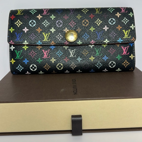 Louis Vuitton Handbags - Louis Vuitton Black Multicolor Mini Monogram Sarah Wallet
